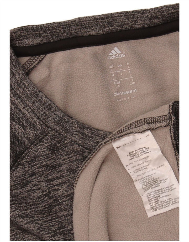 ADIDAS Mens Climawarm Graphic Sweatshirt Jumper Large Grey Flecked