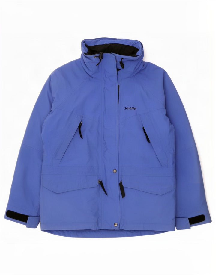 Schoffel Женская оверсайз-дождевик с капюшоном UK 12 Средний Синий Полиамид