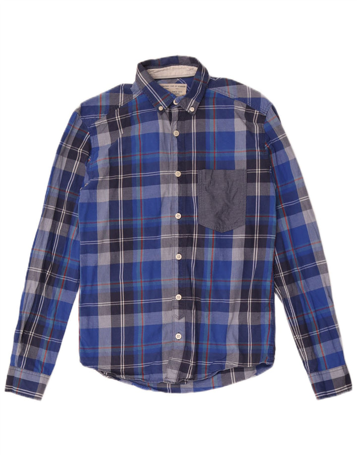 Фланелевая рубашка Jack & Jones для мальчиков 11–12 лет, синяя клетка, хлопок