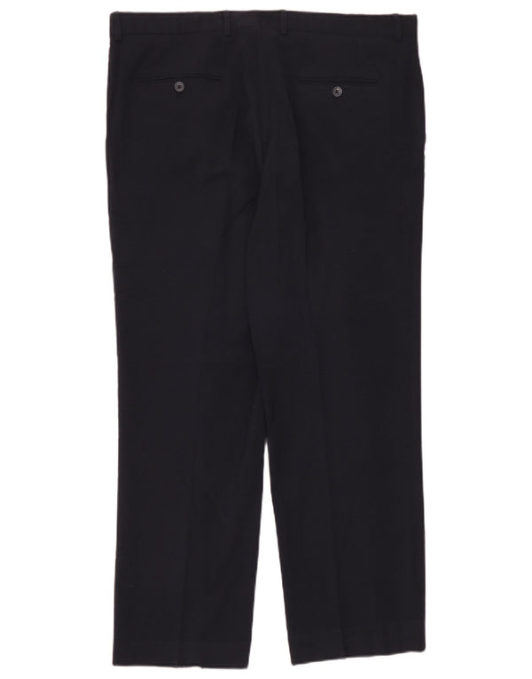 Мужские прямые костюмные брюки Zara EU 48 XL W38 L28 темно-синие, полиэстер