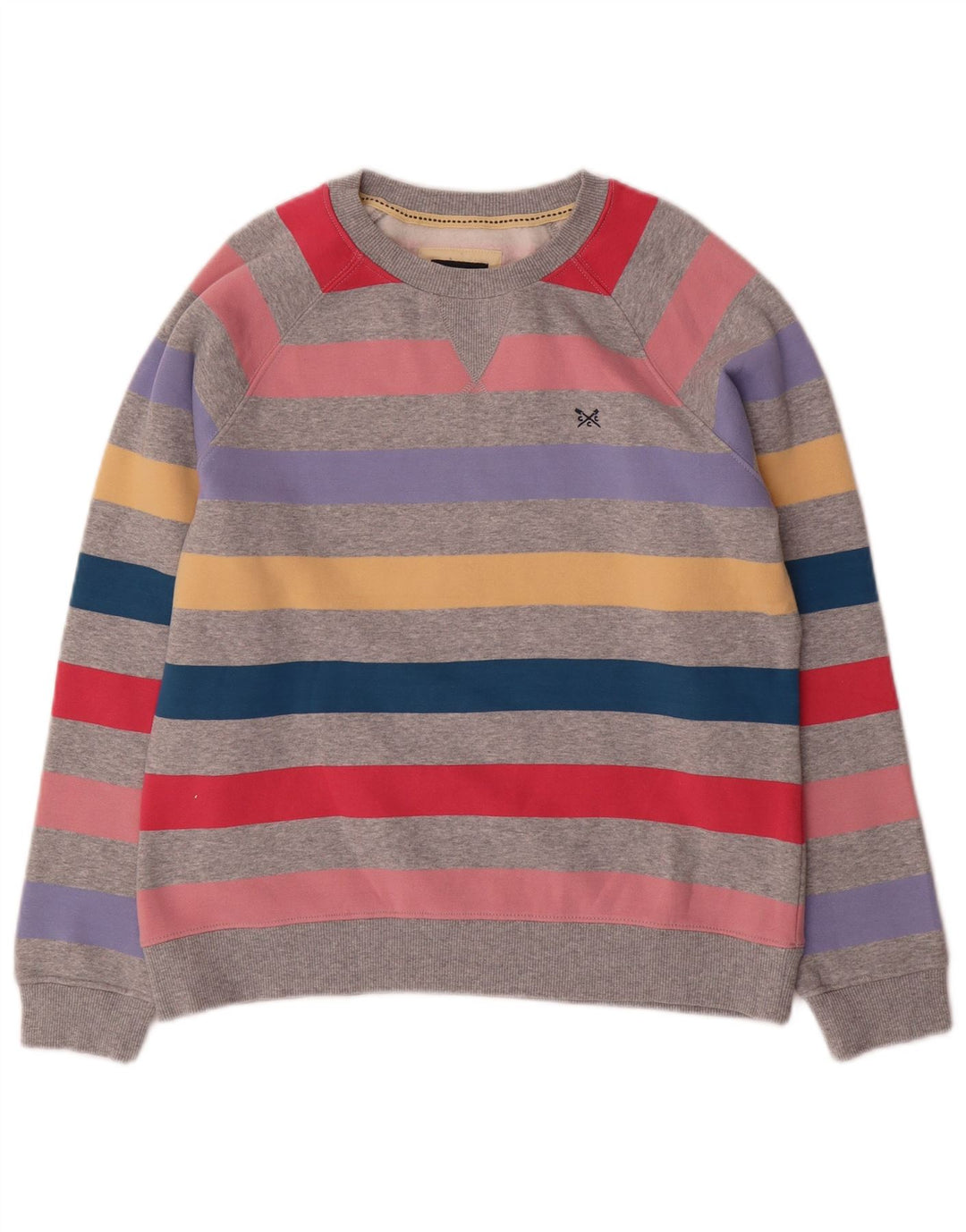 Женский свитер-свитшот CREW CLOTHING UK 10, маленький, в разноцветную полоску