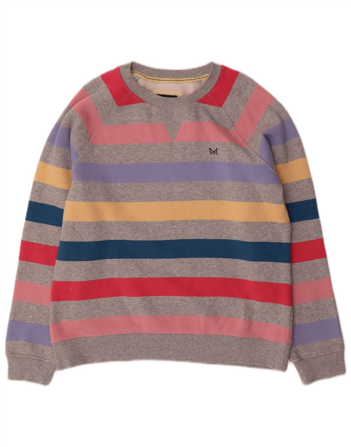 Женский свитер-свитшот CREW CLOTHING UK 10, маленький, в разноцветную полоску