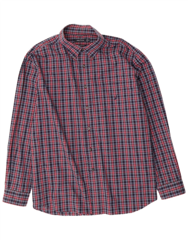Мужская рубашка Nautica 2XL, темно-синяя клетка, хлопок