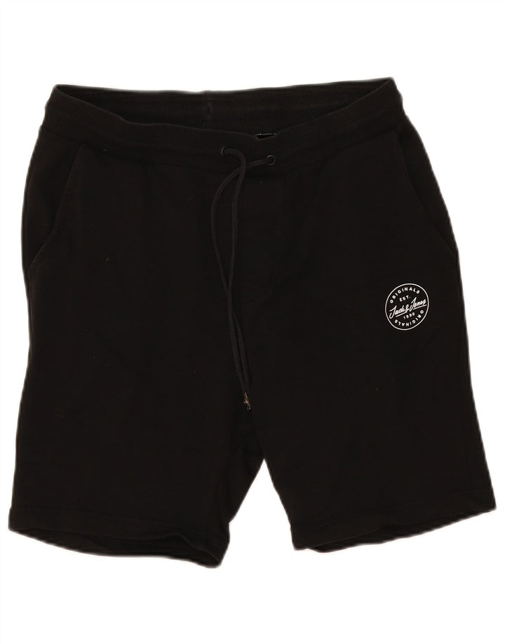 Мужские спортивные шорты Jack & Jones из хлопка среднего размера, черные