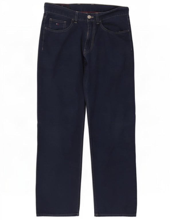 Tommy Hilfiger Мужские прямые повседневные брюки W32 L30 Темно-синий хлопок