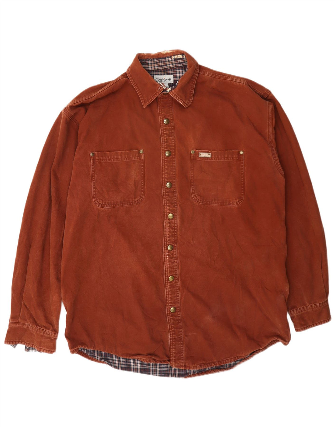 Мужская рубашка Carhartt Lumberjack, большой размер, коричневый хлопок