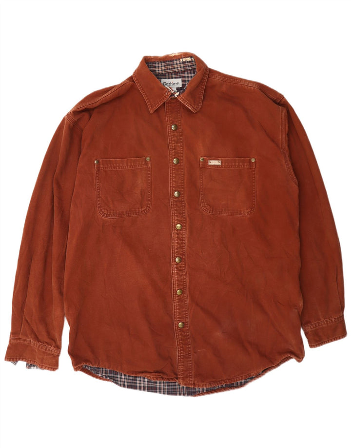 Мужская рубашка Carhartt Lumberjack, большой размер, коричневый хлопок