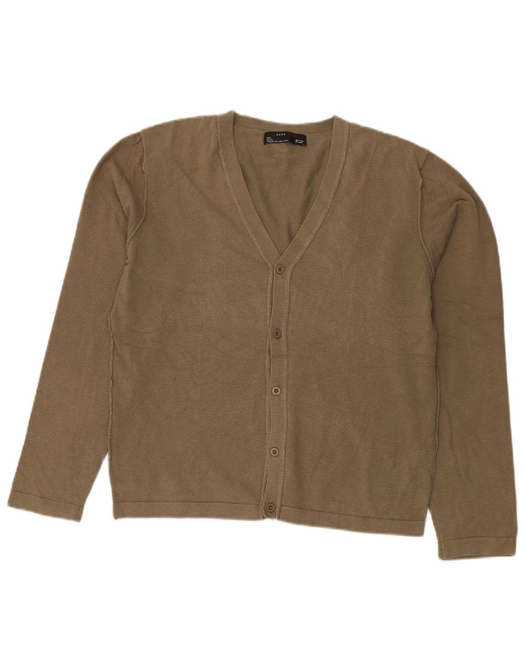 Мужской кардиган Zara, большой хлопковый свитер цвета хаки