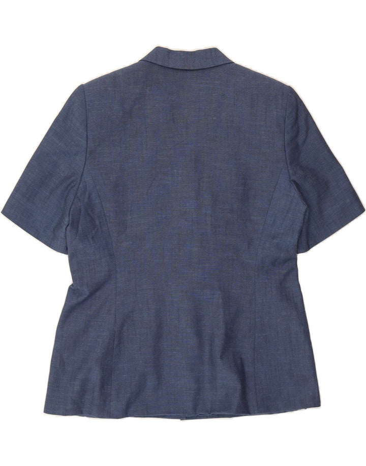MARKS & SPENCER Womens Short Sleeve Blazer Jacket UK 16 Large Blue Vintage Marks & Spencer and Second-Hand Marks & Spencer from Messina Hembry 