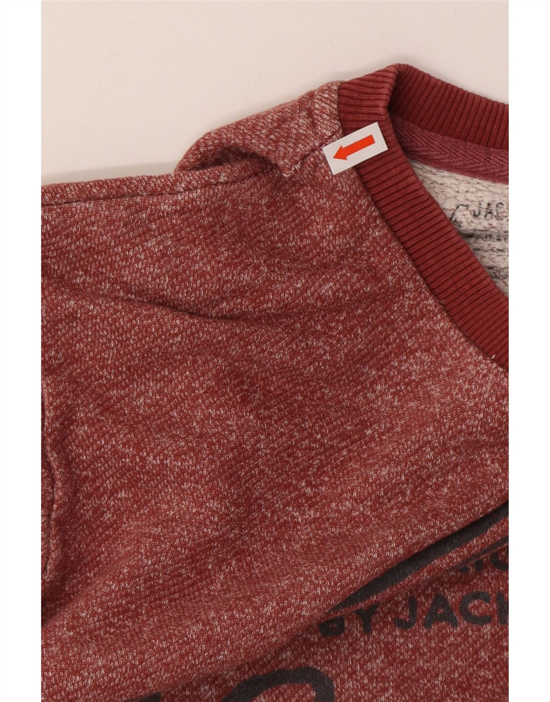 Мужской свитшот с рисунком Jack & Jones, средний бордовый хлопковый джемпер в крапинку