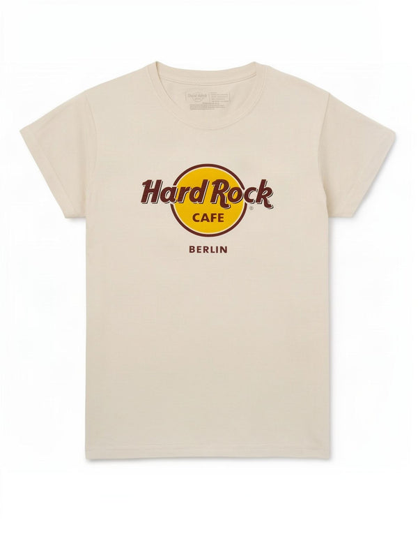 Женская футболка с рисунком Hard Rock Cafe Berlin Top UK 10, маленький белый хлопок