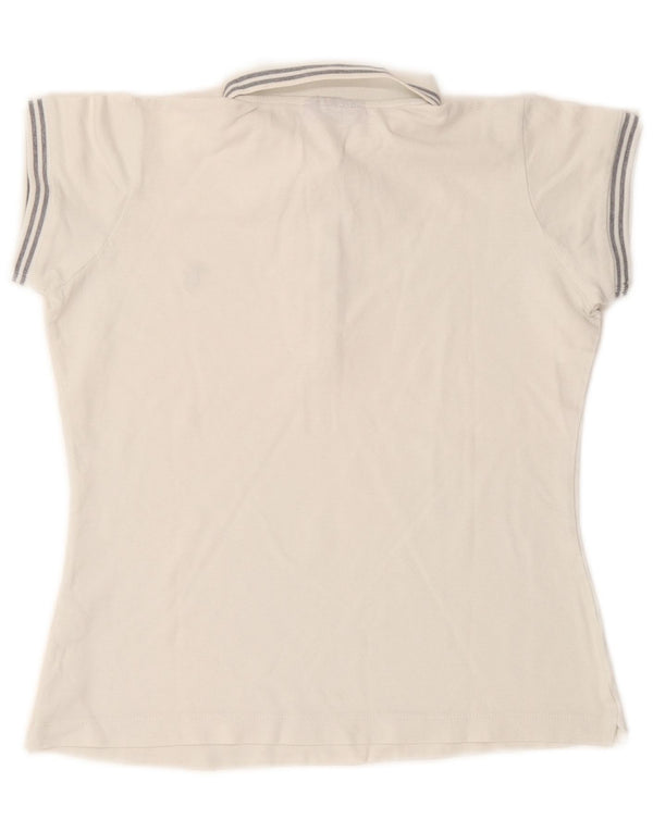 Женская рубашка поло Trussardi Jeans UK 12, средний белый хлопок