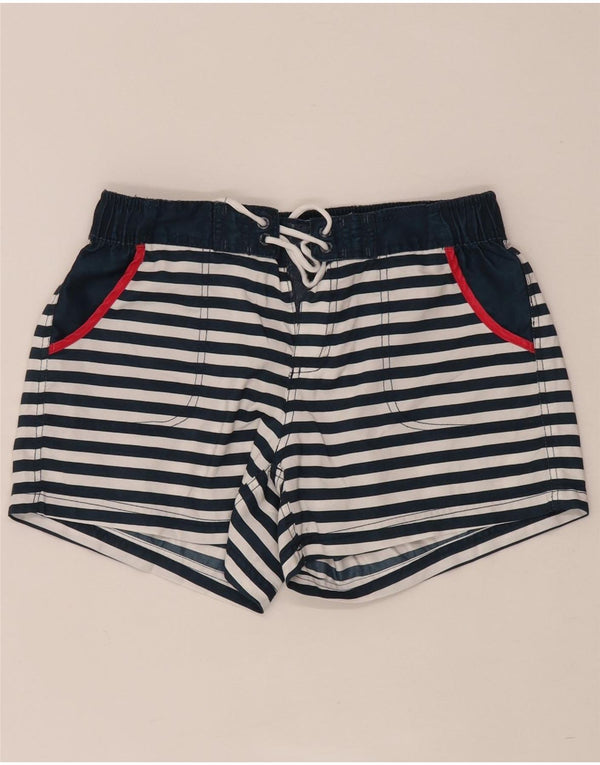 Fat Face Womens Swimming Shorts UK 10 Small Navy Blue Striped Polyester