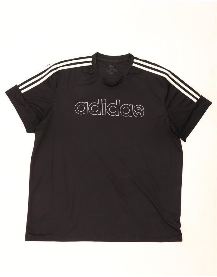 Мужская футболка Adidas Climalite с рисунком 2XL, черный полиэстер