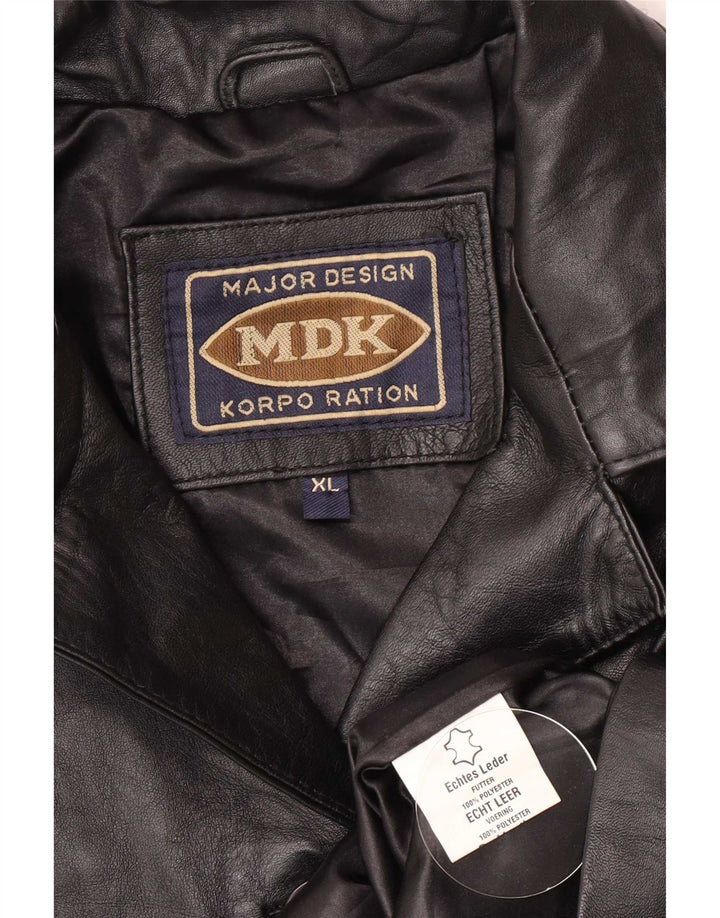 Женский кожаный пиджак MDK на 6 пуговицах UK 18 XL, черный