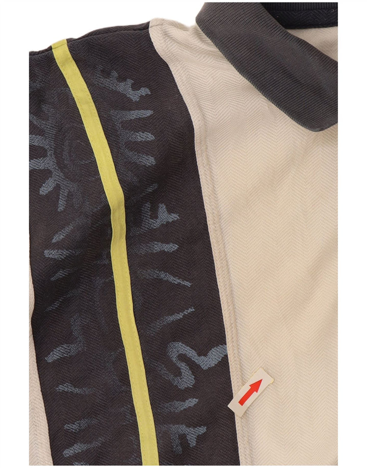 Мужская рубашка-поло для регби LOTTO, Великобритания, 40/42, большая белая, полиэстер с цветными блоками