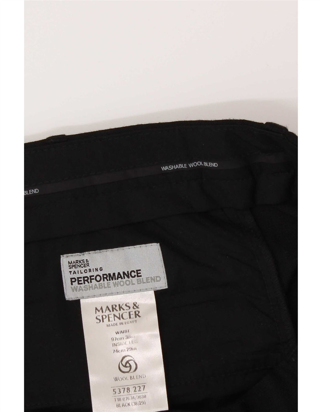 Мужские костюмные брюки Marks & Spencer W38 L29 черные из полиэстера