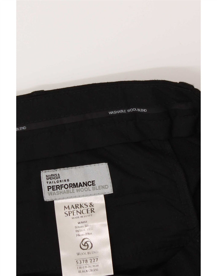 Мужские костюмные брюки Marks & Spencer W38 L29 черные из полиэстера