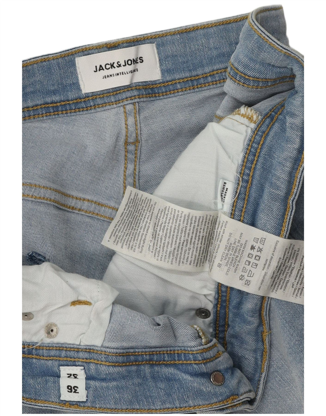Мужские зауженные джинсы Jack & Jones GLENN W36 L32, синий хлопок