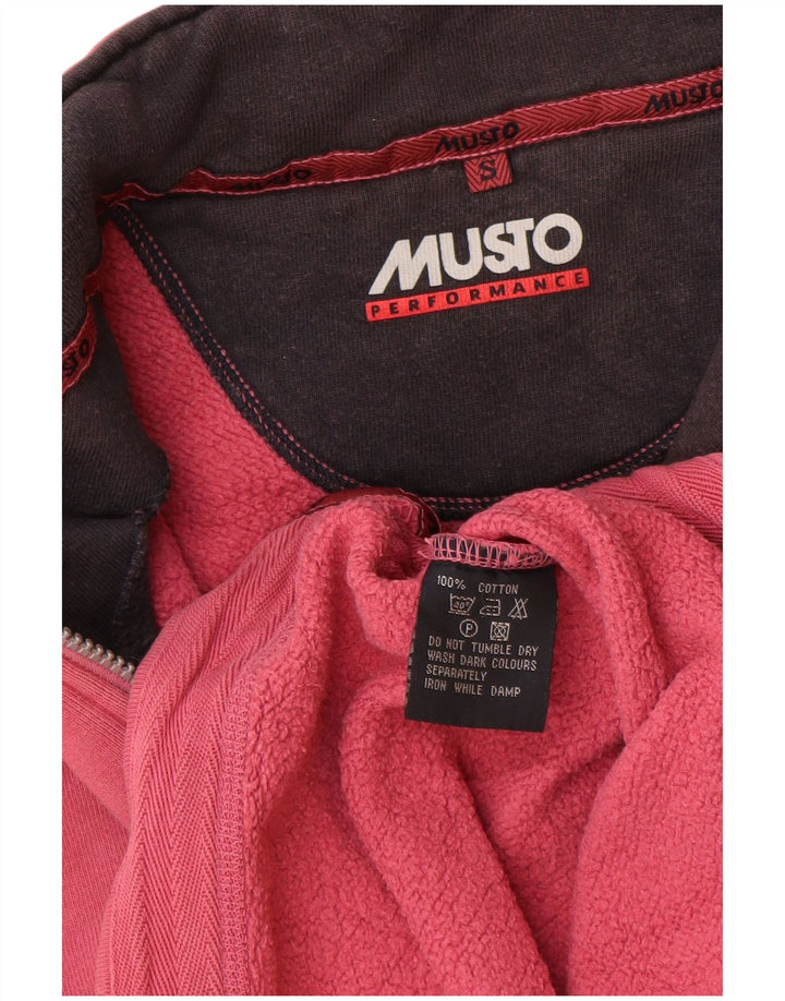 Musto Мужской свитшот с воротником на молнии, маленький розовый хлопковый джемпер