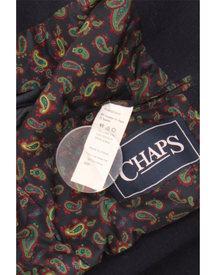 Мужской пиджак Chaps с 2 пуговицами UK 42 XL Темно-синий полиэстер