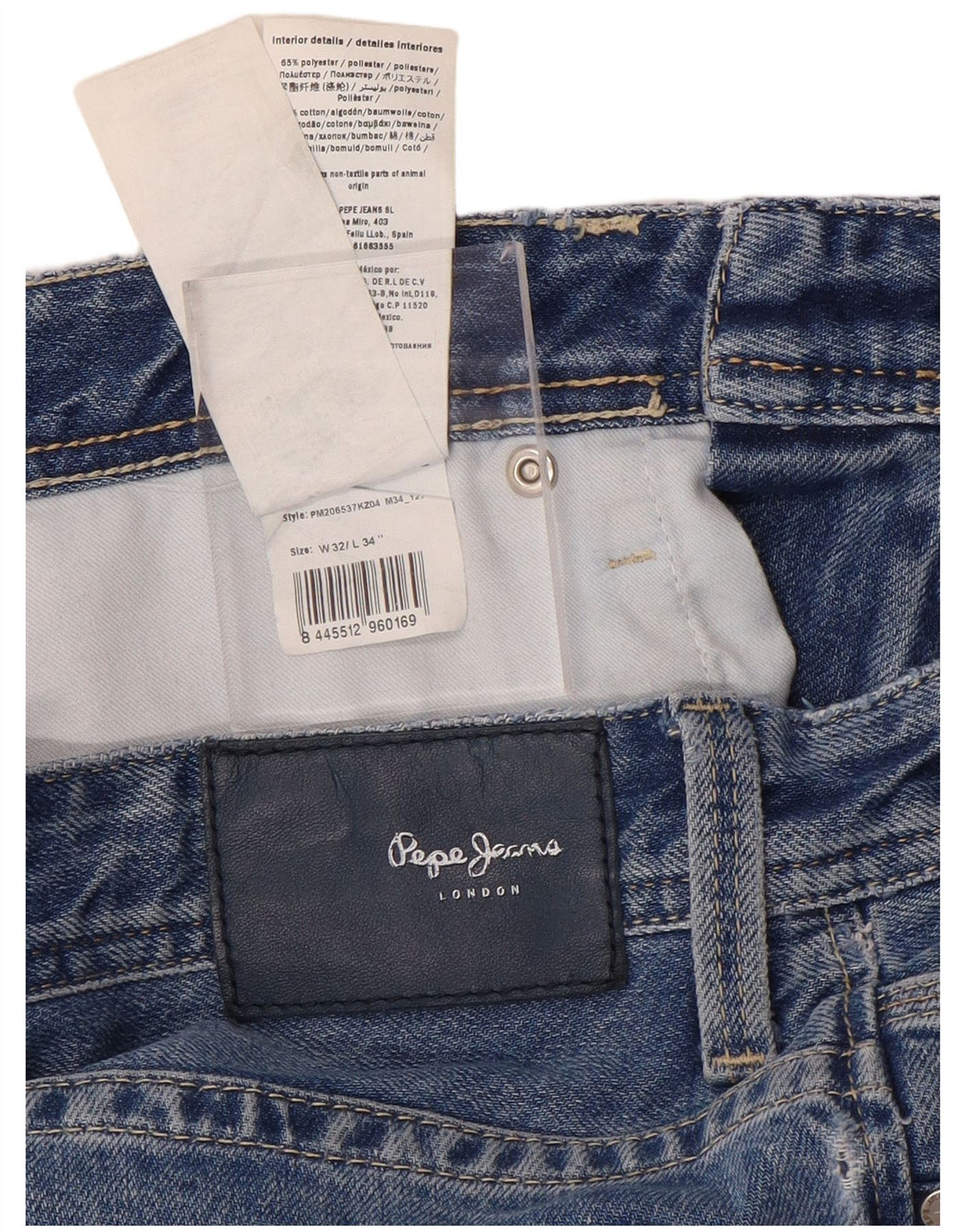PEPE JEANS Женские прямые джинсы W32 L34 Синий хлопок