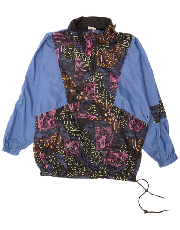 Мужская куртка-анорак ALEX ATHLETICS UK 40, большой синий полиамид с геометрическим рисунком