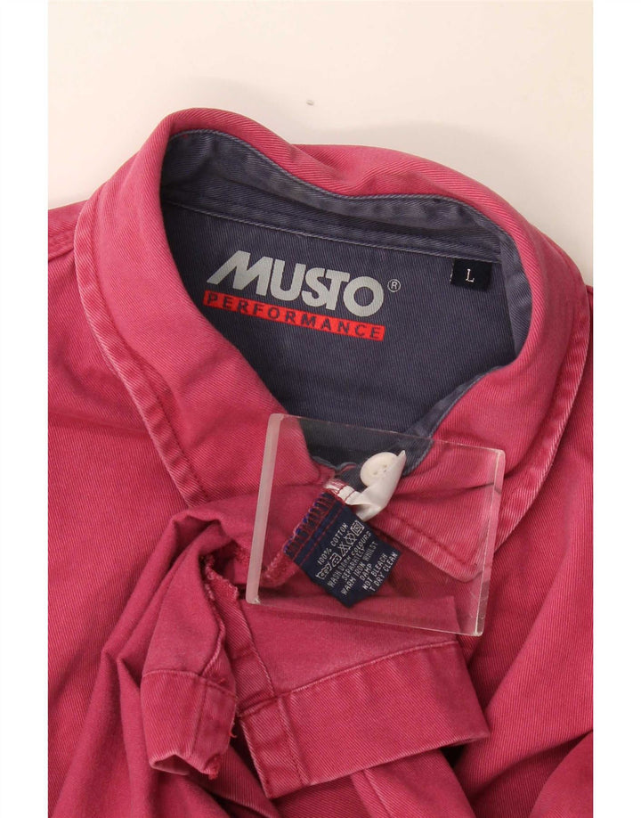 Мужская пуловерная рубашка Musto из хлопка в большую красную полоску