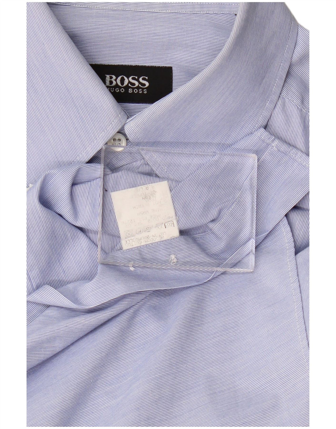 Мужская рубашка Hugo Boss в тонкую полоску среднего цвета, хлопок