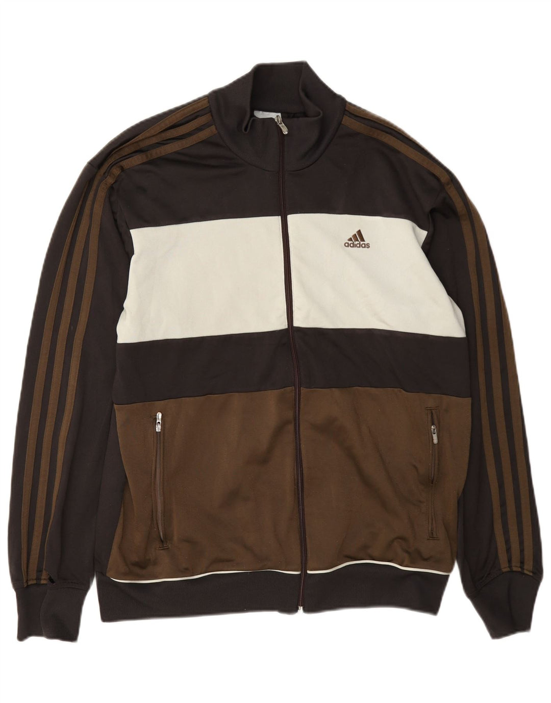Мужской спортивный костюм Adidas, верхняя куртка, средний коричневый, полиэстер с цветными блоками