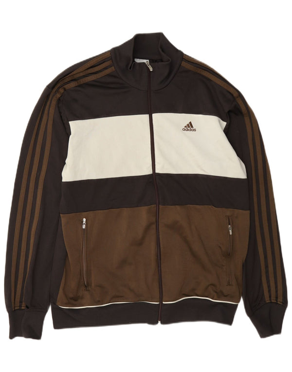Мужской спортивный костюм Adidas, верхняя куртка, средний коричневый, полиэстер с цветными блоками