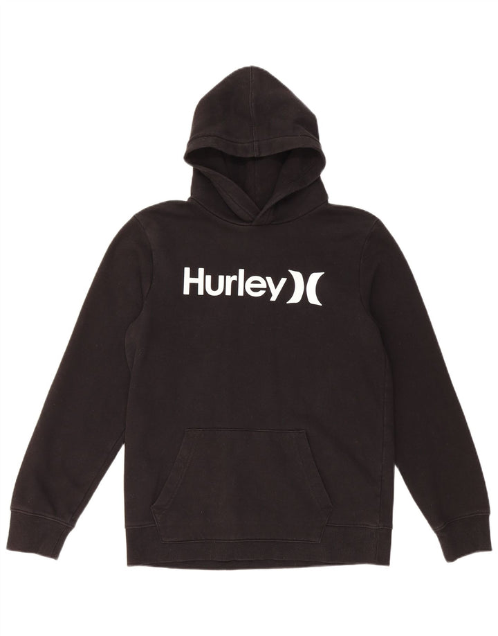 HURLEY Джемпер с капюшоном и рисунком для мальчиков 14-15 лет, черный, хлопок