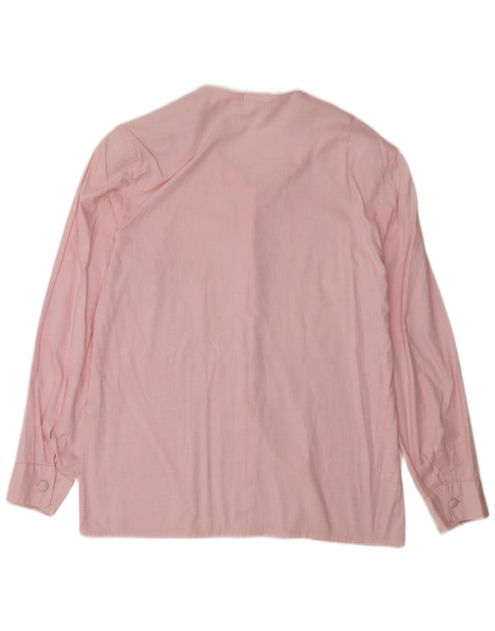 VINTAGE Womens Shirt UK 14 Medium Pink Cotton