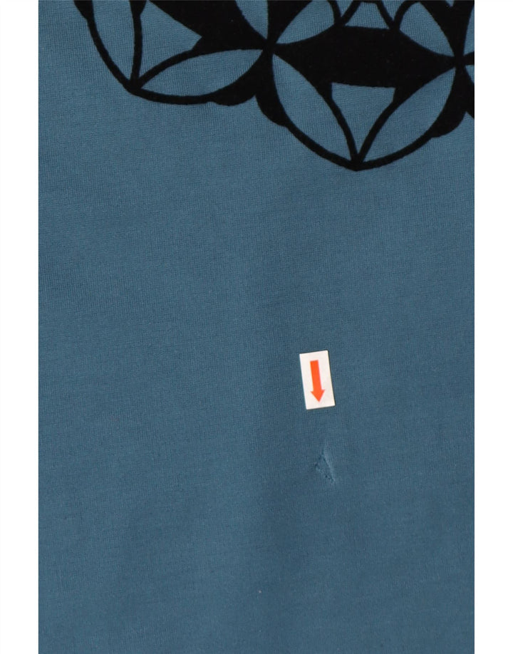 DESIGUAL Womens Graphic Sheath Dress UK 14 Large Blue Vintage Desigual and Second-Hand Desigual from Messina Hembry 