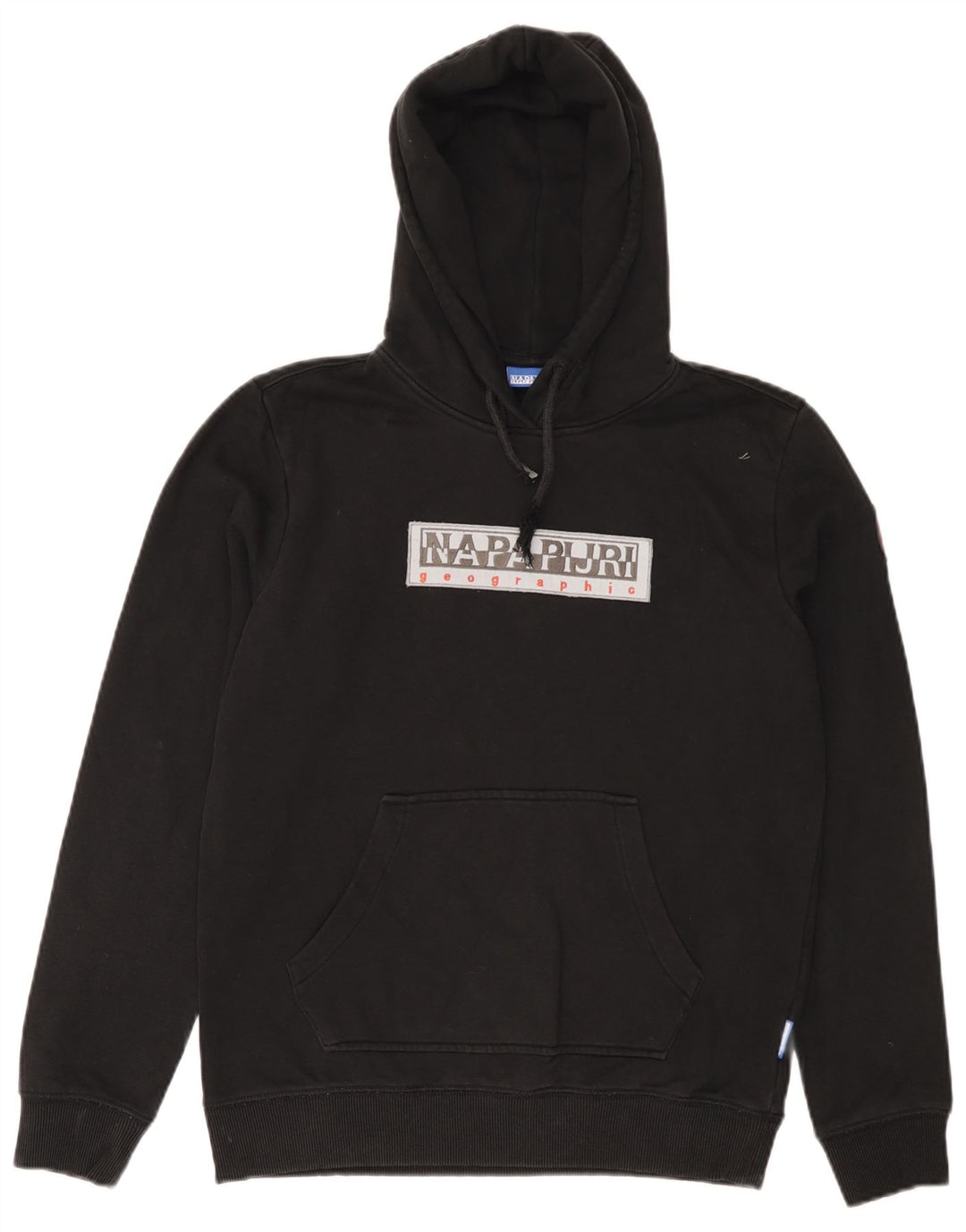 NAPAPIJRI Мужской джемпер с капюшоном с географическим рисунком, маленький черный, хлопковый