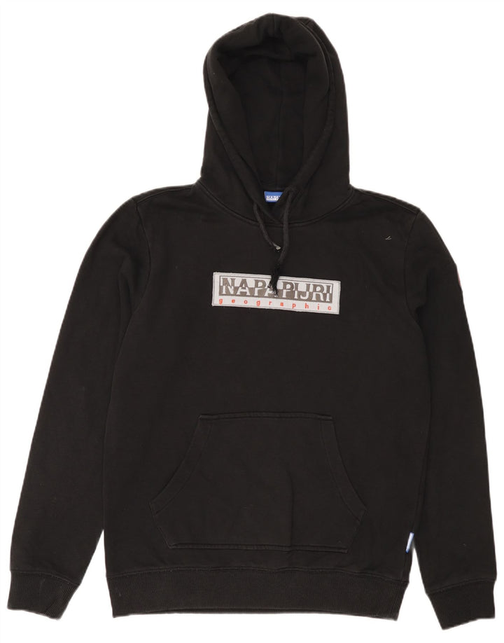 NAPAPIJRI Мужской джемпер с капюшоном с географическим рисунком, маленький черный, хлопковый