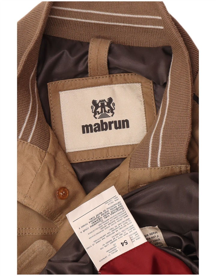 Мужской кожаный бомбер Mabrun IT 54 2XL Коричневый кожаный