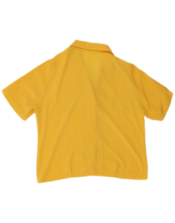 SOMMERMANN Женская блузка-рубашка с коротким рукавом UK 16, большой желтый полиэстер