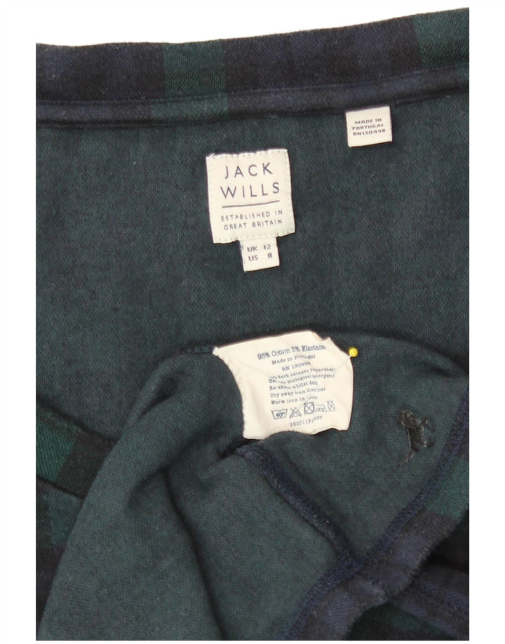 Женский топ Jack Wills с длинным рукавом, Великобритания 12, средний зеленый цвет в клетку, хлопок