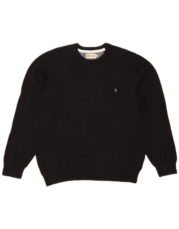 Мужской джемпер с круглым вырезом Farah Modern Fit 3XL, черный хлопок