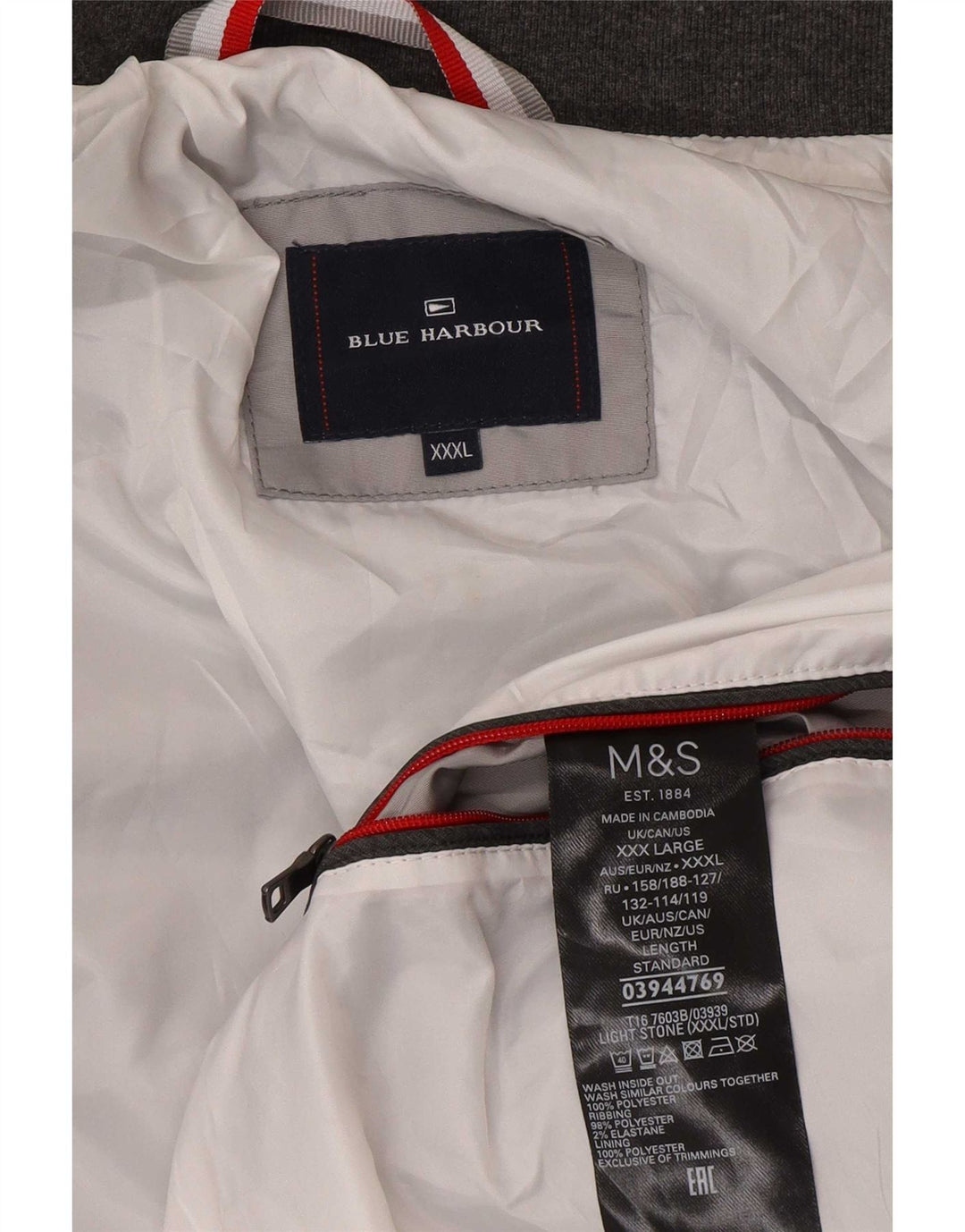 Мужская куртка-бомбер Marks & Spencer Blue Harbour 3XL, серый полиэстер