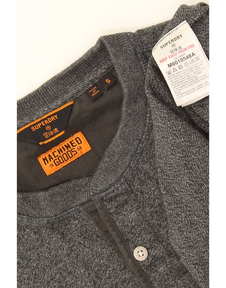Мужской топ Superdry с длинным рукавом, маленький серый хлопок