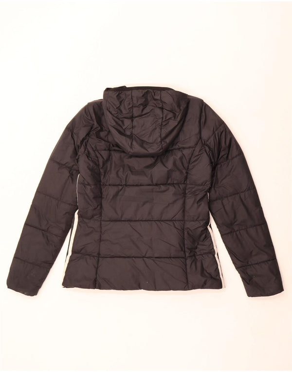 Женская утепленная куртка Adidas UK 12, средний черный полиэстер