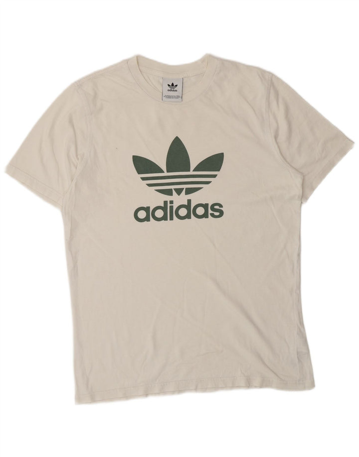 Adidas Мужская футболка с рисунком Топ среднего размера, белый хлопок