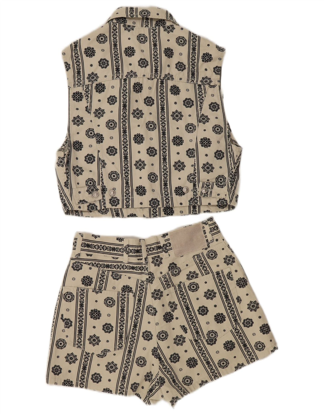 Женский джинсовый комплект из 2 предметов Swish UK 12 Medium W26 Off White Хлопок с пейсли