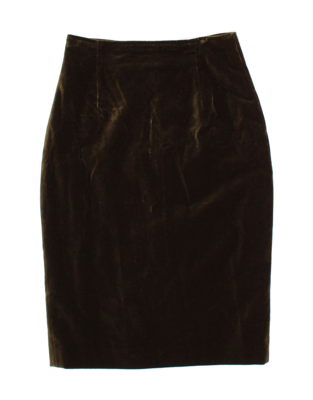 VINTAGE Womens Velour Pencil Skirt W27 Small Brown Vintage Vintage and Second-Hand Vintage from Messina Hembry 