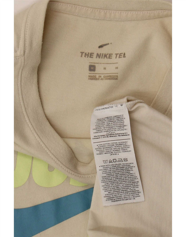 Мужская футболка с графическим рисунком Nike, хлопковый топ среднего бежевого цвета