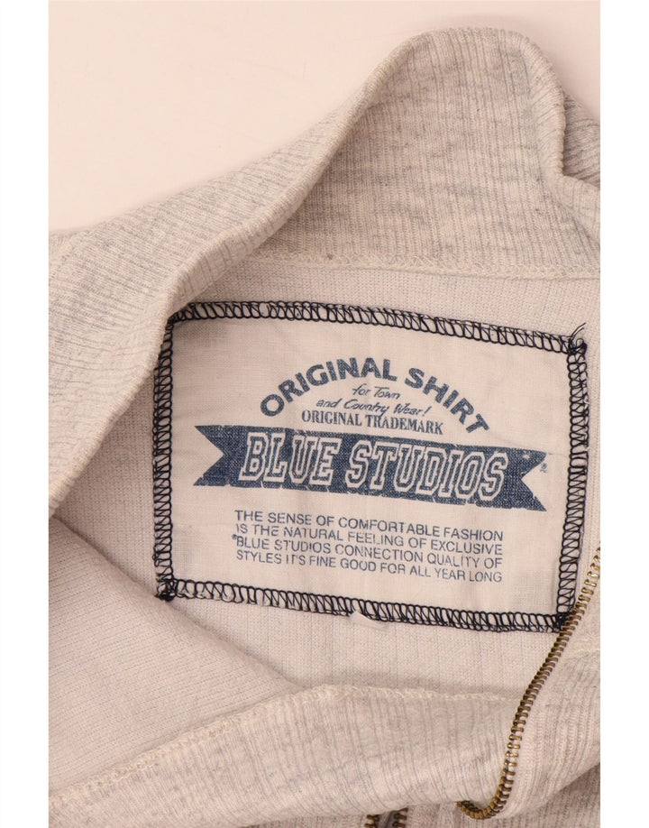 ВИНТАЖНЫЙ женский джемпер с воротником на молнии, Великобритания, 18 XL, серый