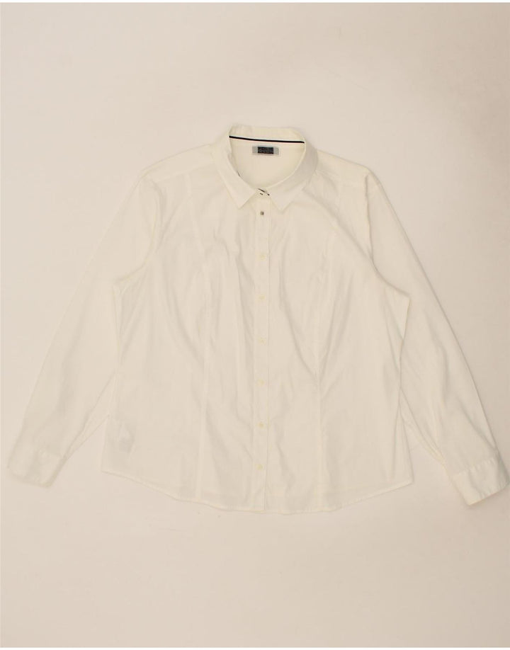 PERTE BY KRIZIA Womens Shirt UK 20 2XL White Cotton Vintage Perte by Krizia and Second-Hand Perte by Krizia from Messina Hembry 