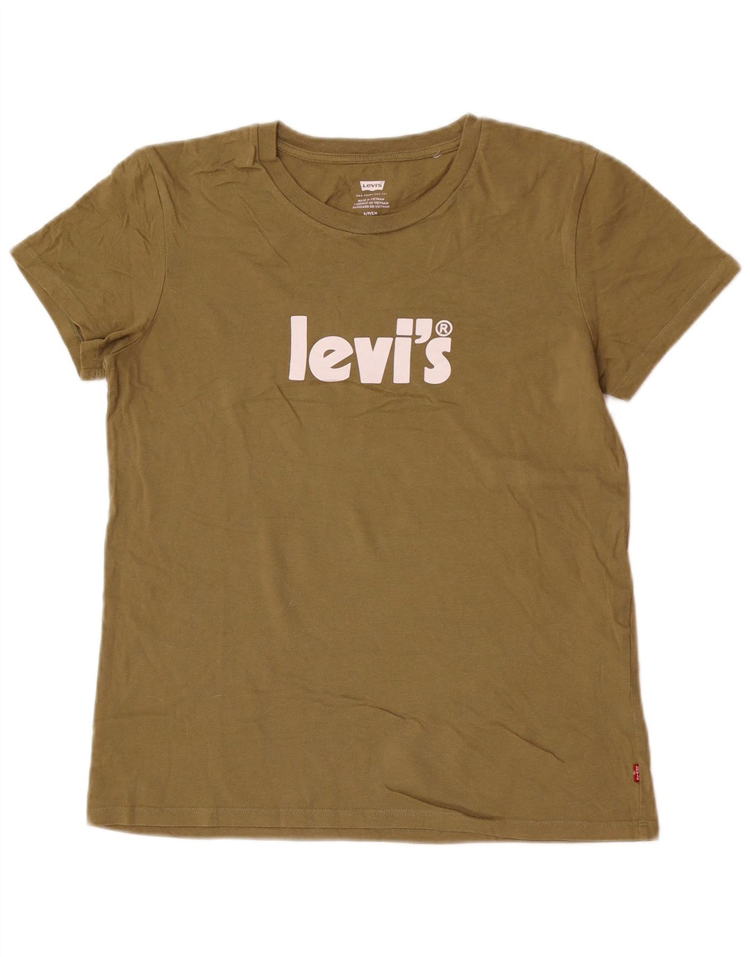 Мужская футболка с рисунком Levi's, маленький размер, цвет хаки, хлопок